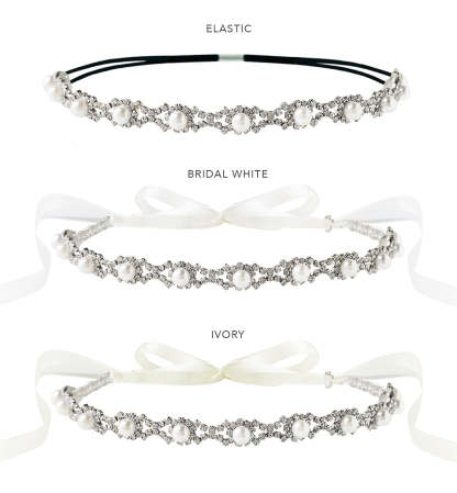 Pearl & Crystal 18K White Gold Headband | Mix Mix Style [Hot Seller]-Mix MIx Style