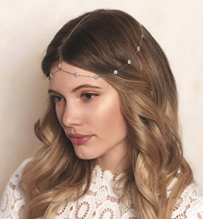 Fleur Dainty Crystal 18K Gold Plated Headpiece | Mix Mix Style [Hot Seller]-Mix MIx Style