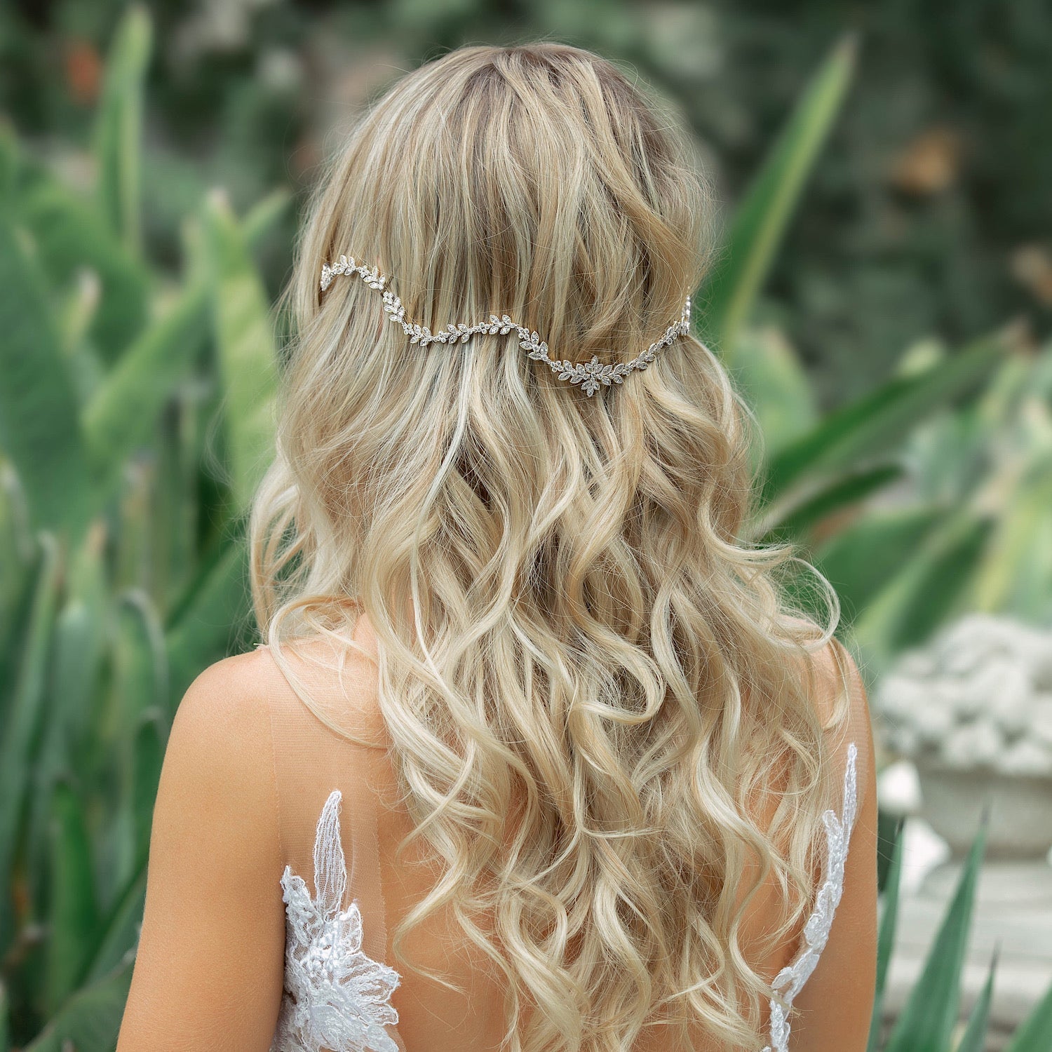 Boho Crystal Leaf 18K White Gold Hair Vine | Mix Mix Style [Hot Seller]-Mix MIx Style