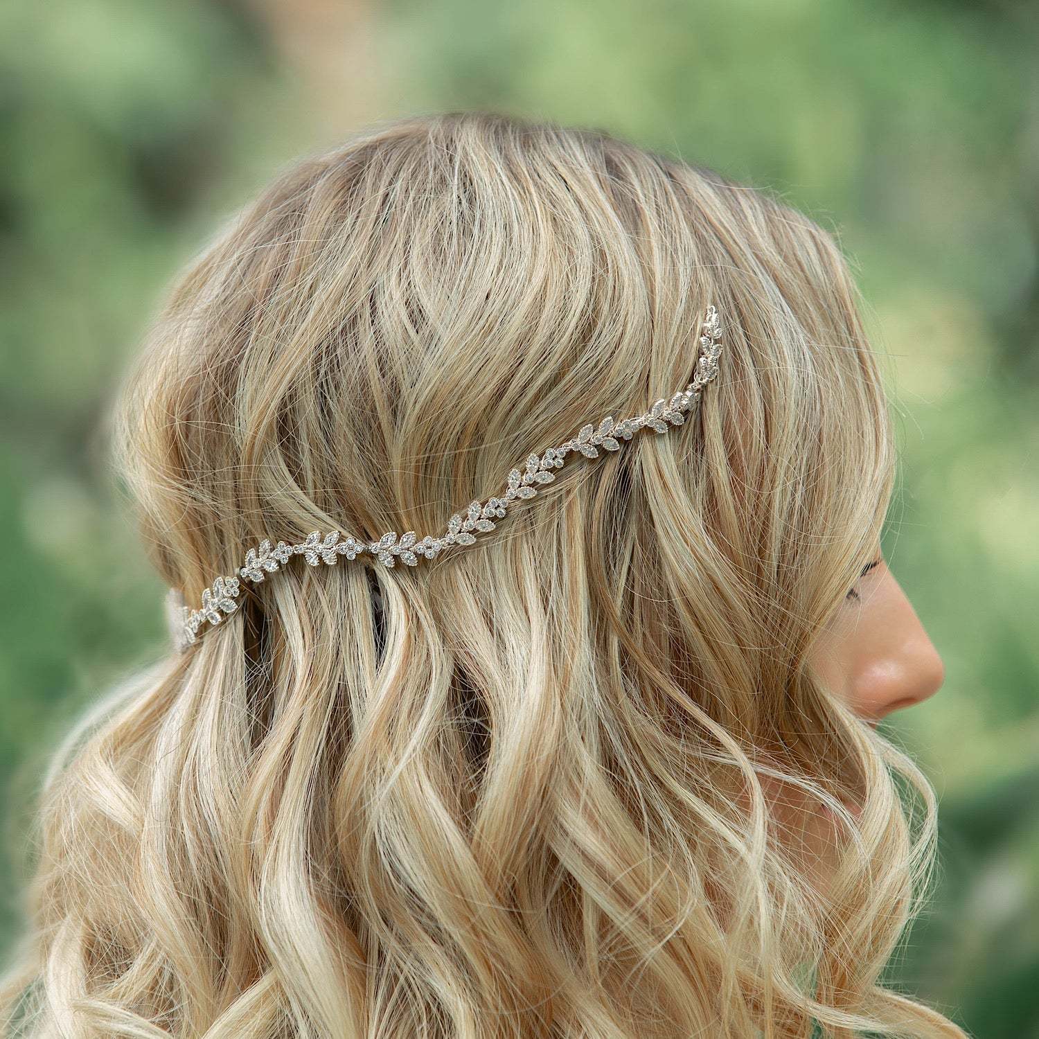 Boho Crystal Leaf 18K White Gold Hair Vine | Mix Mix Style [Hot Seller]-Mix MIx Style