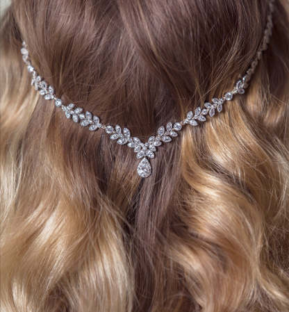 Boho Crystal Leaf Hair 18K White Gold Vine Halo | Mix Mix Style [Hot Seller]-Mix MIx Style