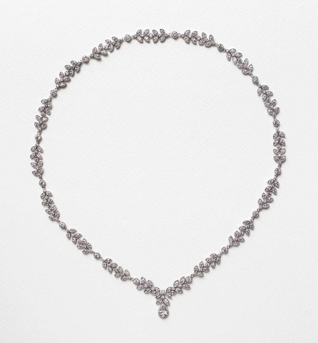 Boho Crystal Leaf Hair 18K White Gold Vine Halo | Mix Mix Style [Hot Seller]-Mix MIx Style