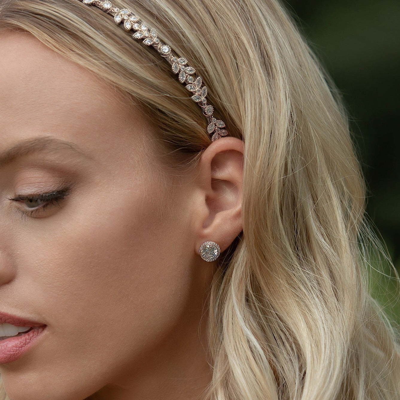 Round Moissanite Diamonds Stud 18K White Gold Earrings | Mix Mix Style [Hot Seller]-Mix MIx Style