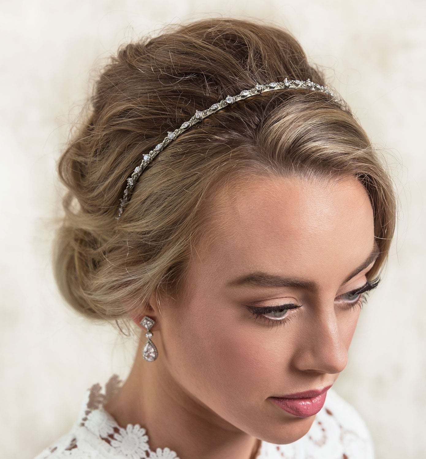 Marquise Crystal Dainty 18K White Gold Headband | Mix Mix Style [Hot Seller]-Mix MIx Style