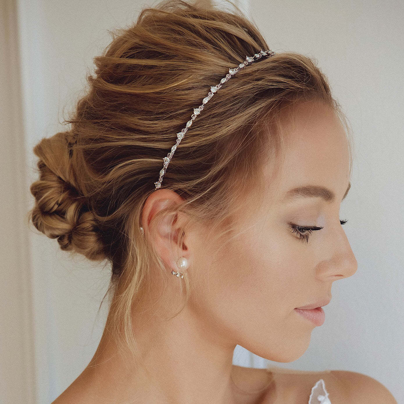 Marquise Crystal Dainty 18K White Gold Headband | Mix Mix Style [Hot Seller]-Mix MIx Style
