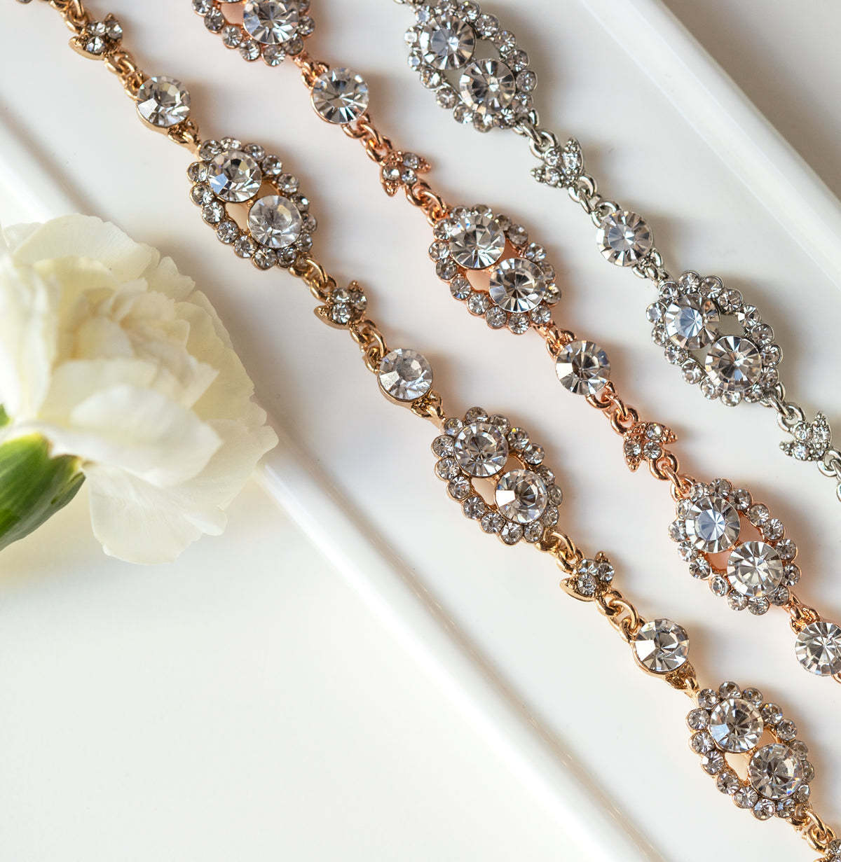 Crystal Halo 18K White Gold Wreath | Mix Mix Style [Hot Seller]-Mix MIx Style