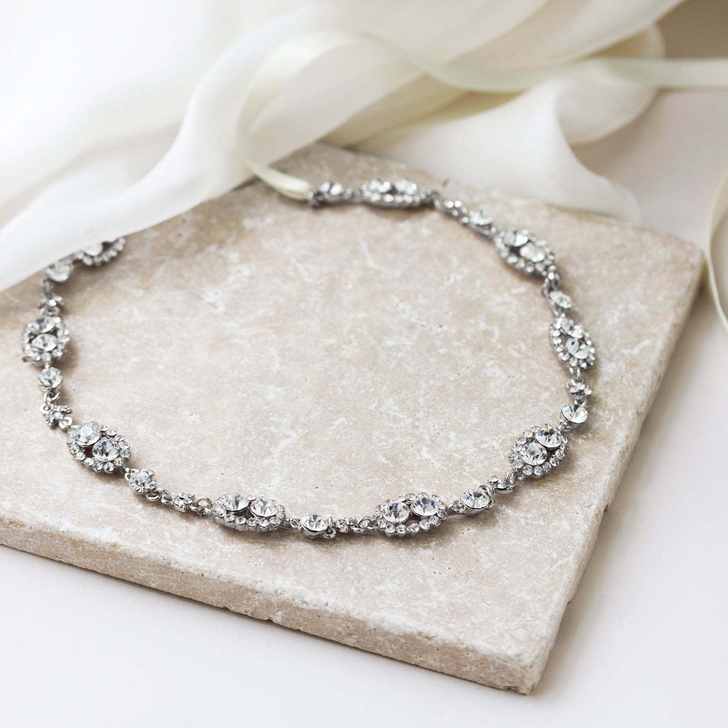 Headband 18K White Gold with Ribbon | Mix Mix Style [Hot Seller]-Mix MIx Style