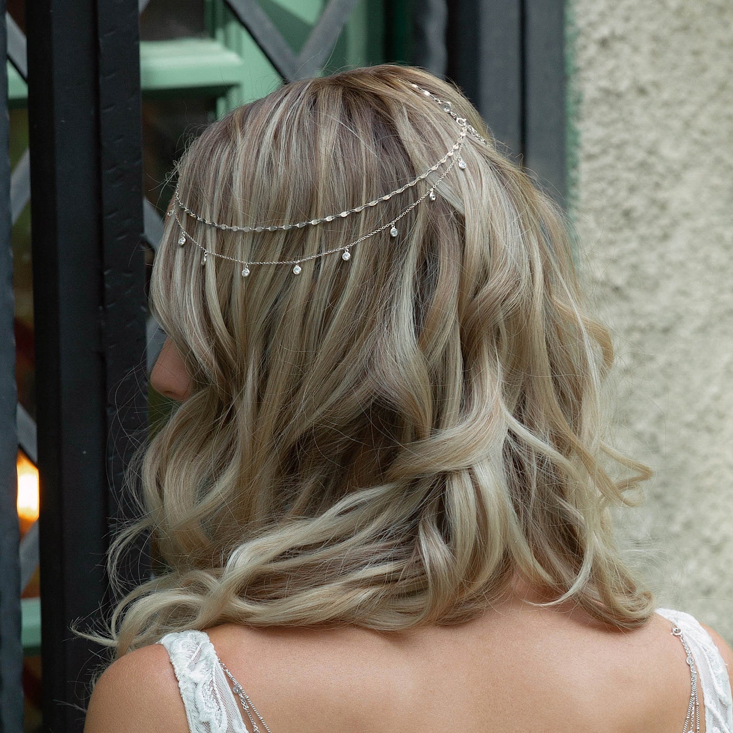 Crystal Chain 18K White Gold Headpiece | Mix Mix Style [Hot Seller]-Mix MIx Style