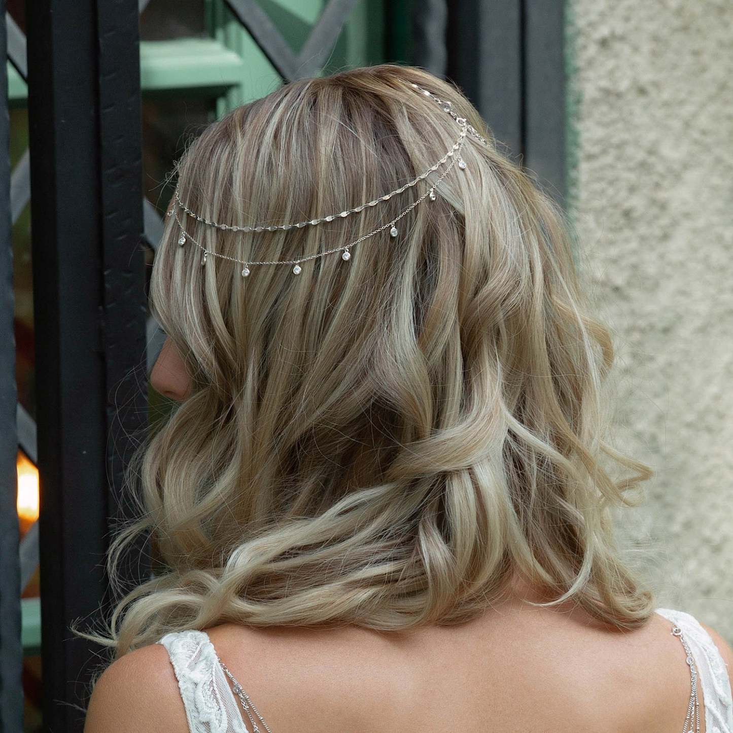 Crystal Chain 18K White Gold Headpiece | Mix Mix Style [Hot Seller]-Mix MIx Style