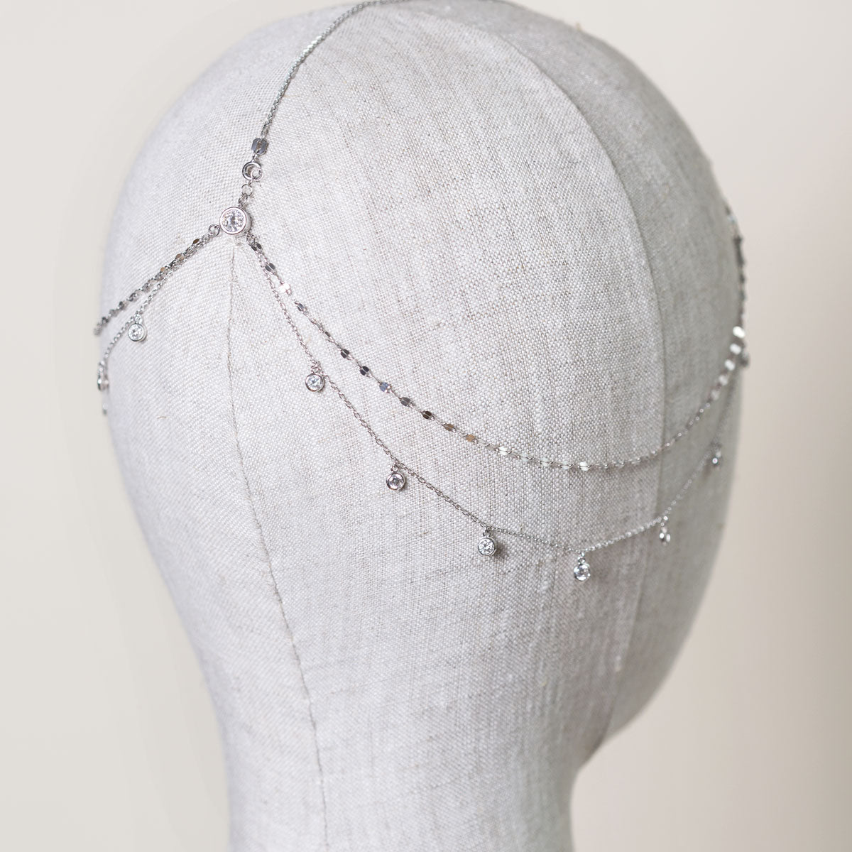 Crystal Chain 18K White Gold Headpiece | Mix Mix Style [Hot Seller]-Mix MIx Style