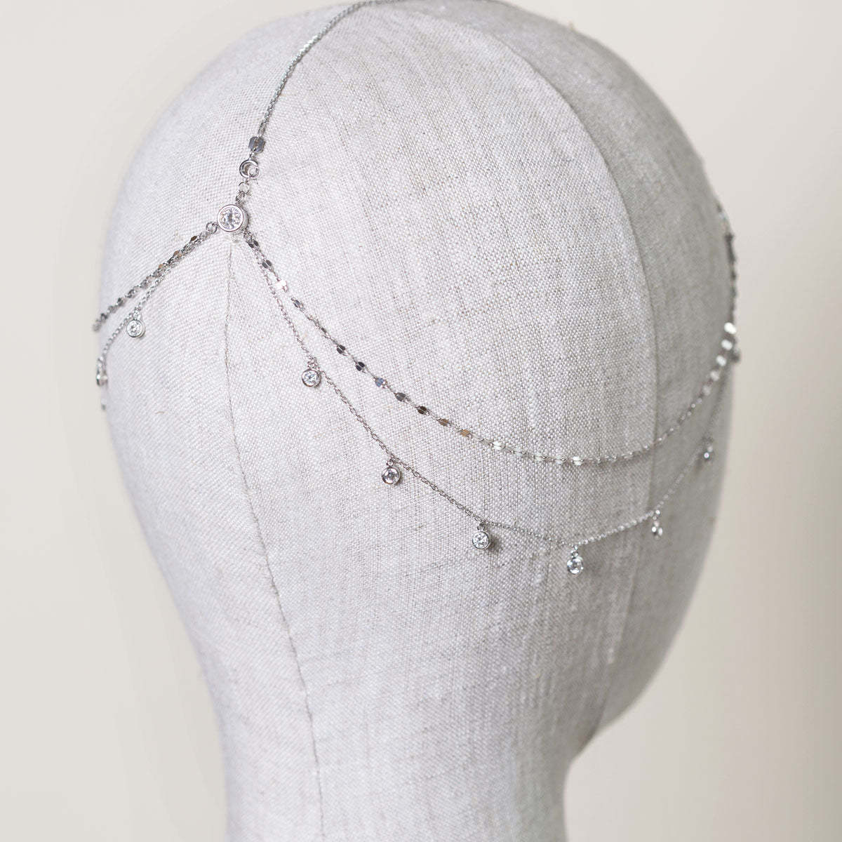Crystal Chain 18K White Gold Headpiece | Mix Mix Style [Hot Seller]-Mix MIx Style