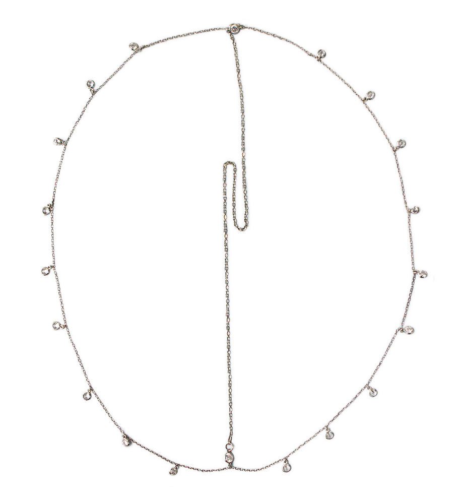 Crystal Dangle 18K White Gold Headpiece | Mix Mix Style [Hot Seller]-Mix MIx Style