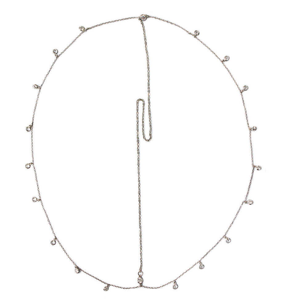 Crystal Dangle 18K White Gold Headpiece | Mix Mix Style [Hot Seller]-Mix MIx Style