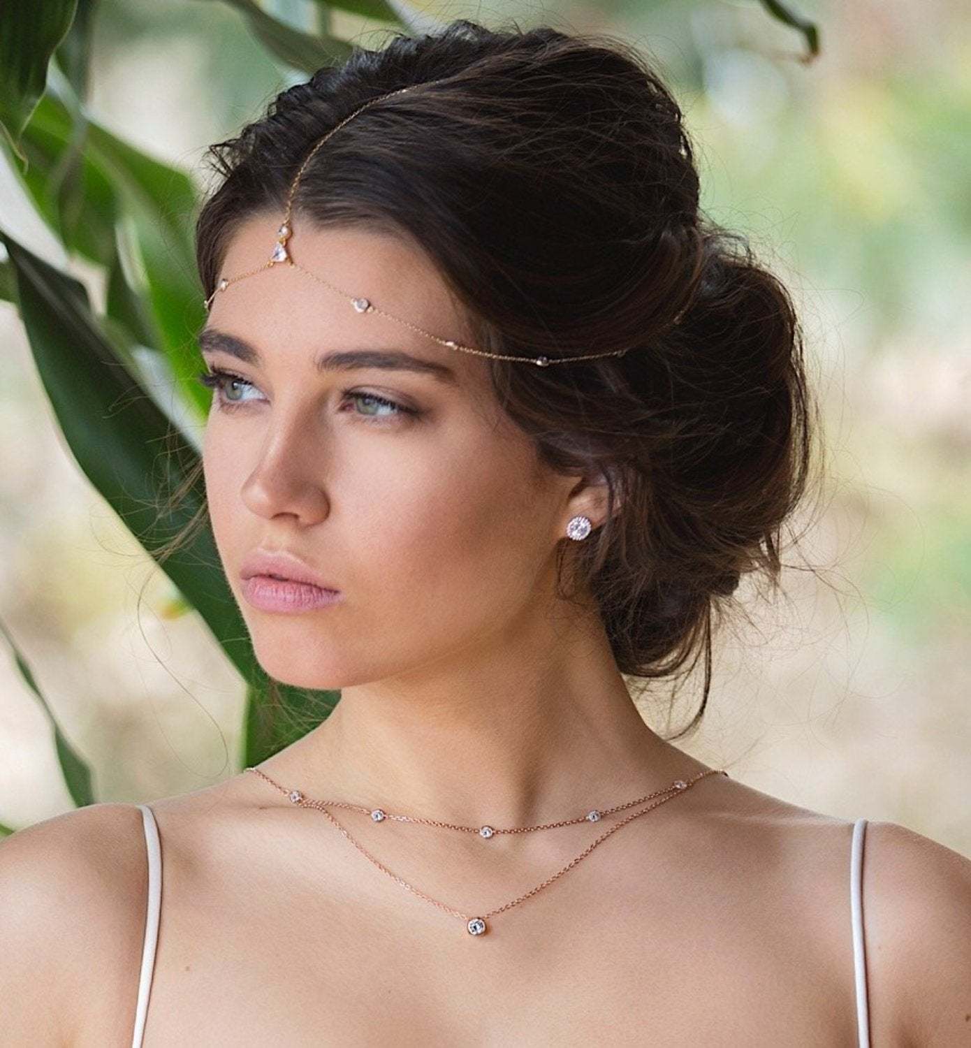 Dainty Crystal 18K White Gold Headpiece | Mix Mix Style [Hot Seller]-Mix MIx Style