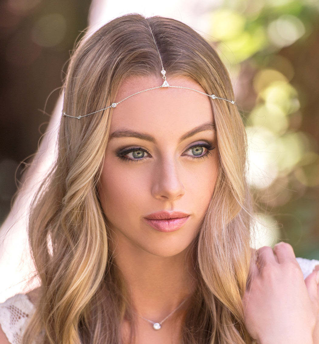 Dainty Crystal 18K White Gold Headpiece | Mix Mix Style [Hot Seller]-Mix MIx Style