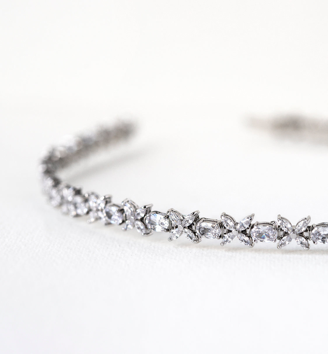 Fleur Crystal 18K White Gold Headband | Mix Mix Style [Hot Seller]-Mix MIx Style