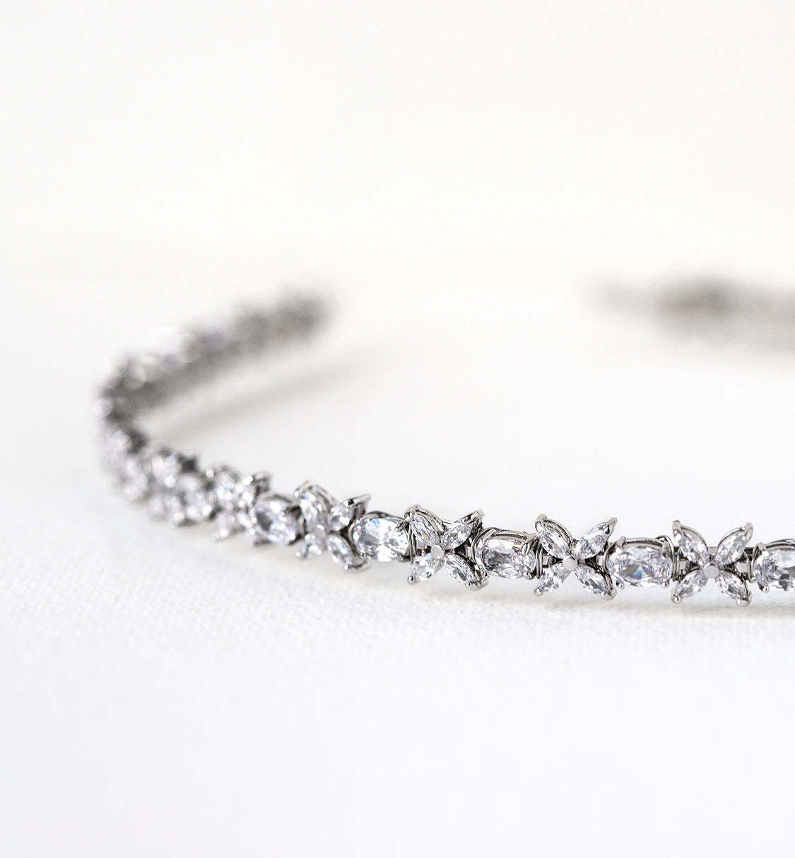 Fleur Crystal 18K White Gold Headband | Mix Mix Style [Hot Seller]-Mix MIx Style