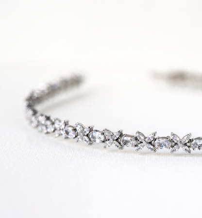 Fleur Crystal 18K White Gold Headband | Mix Mix Style [Hot Seller]-Mix MIx Style