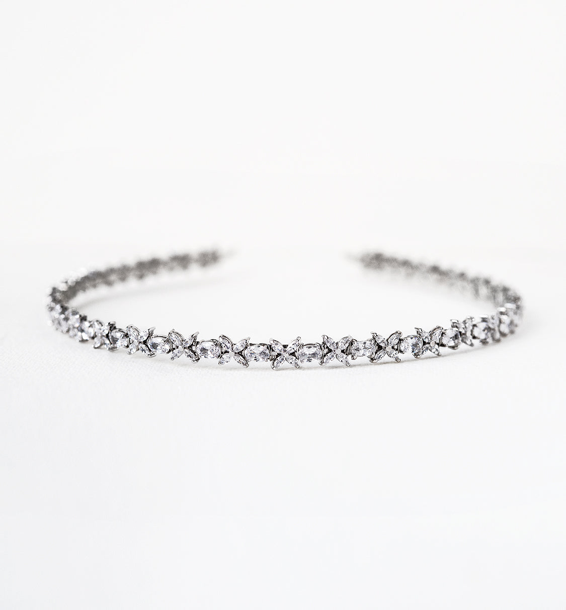 Fleur Crystal 18K White Gold Headband | Mix Mix Style [Hot Seller]-Mix MIx Style