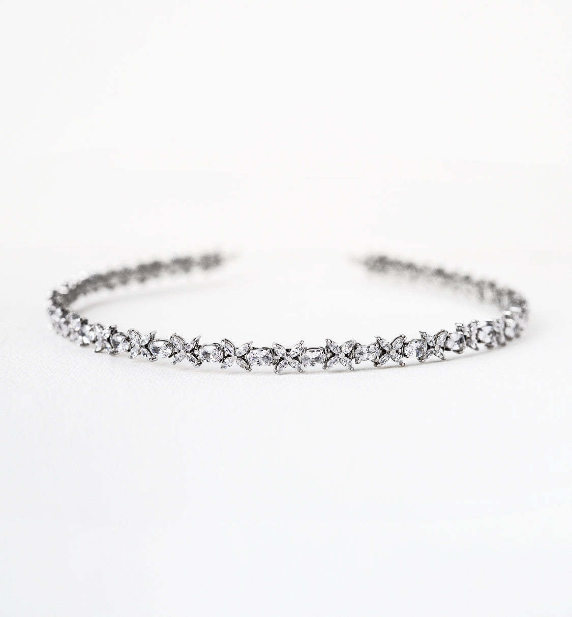 Fleur Crystal 18K White Gold Headband | Mix Mix Style [Hot Seller]-Mix MIx Style