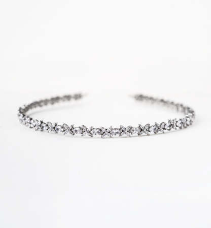 Fleur Crystal 18K White Gold Headband | Mix Mix Style [Hot Seller]-Mix MIx Style