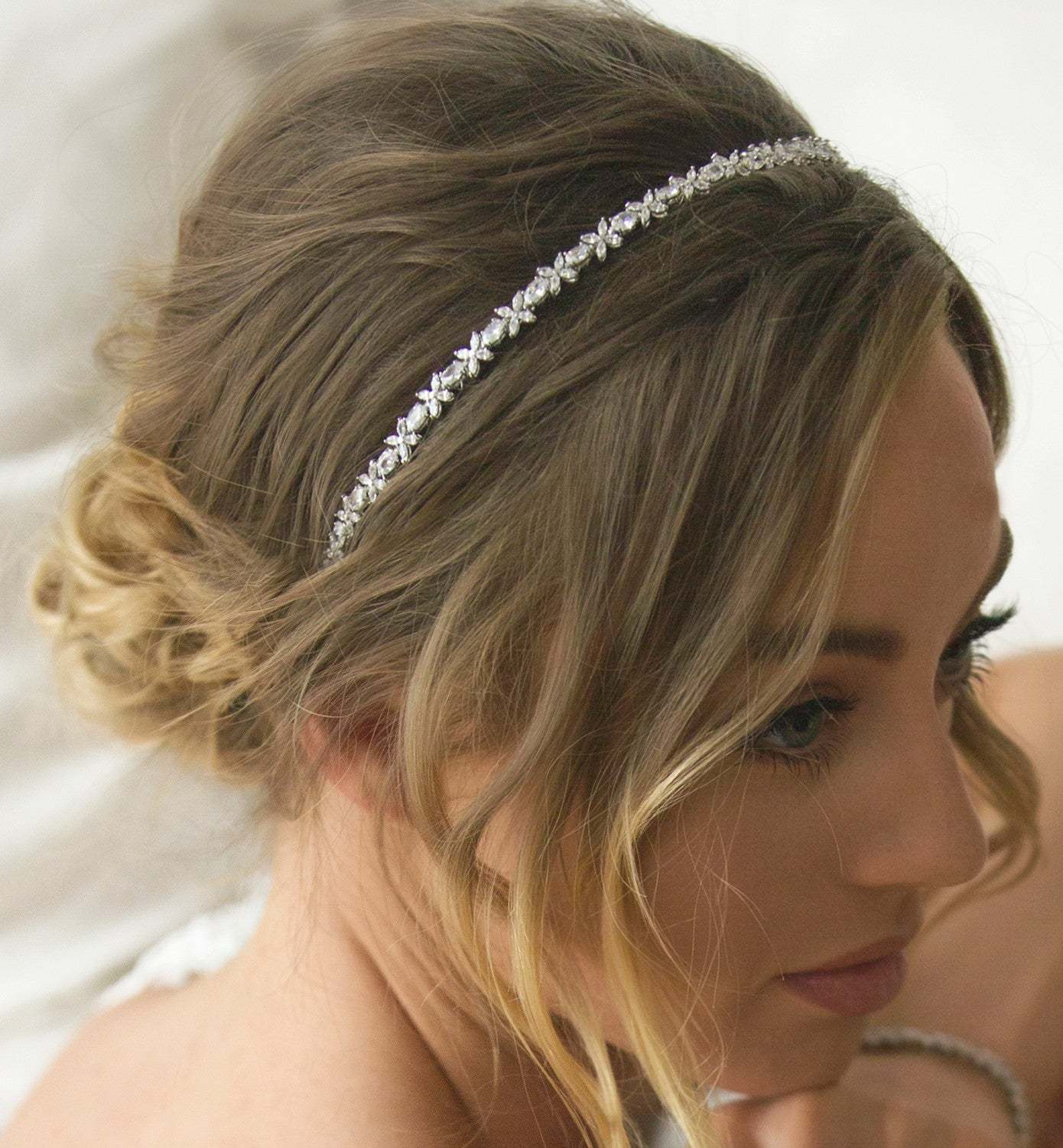 Fleur Crystal 18K White Gold Headband | Mix Mix Style [Hot Seller]-Mix MIx Style