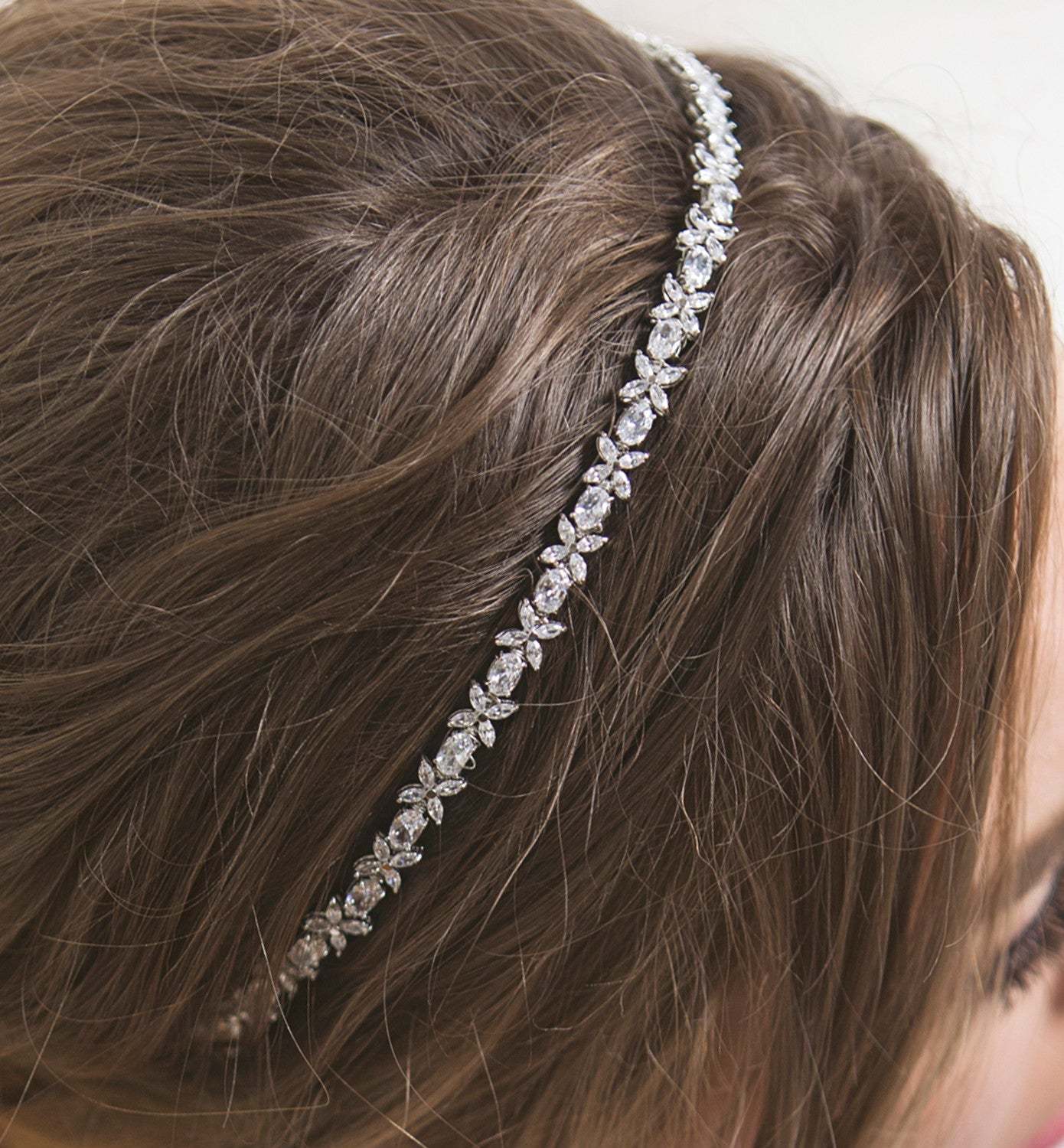 Fleur Crystal 18K White Gold Headband | Mix Mix Style [Hot Seller]-Mix MIx Style