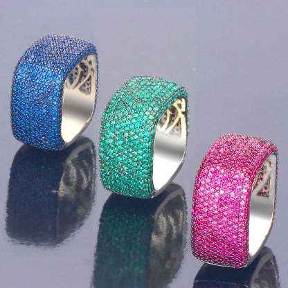 Bride Talk Luxury Big Square Rings Unique Design Colorful Cubic Zirconia Fashion Bridal Jewelry For Wedding Women Accessories
