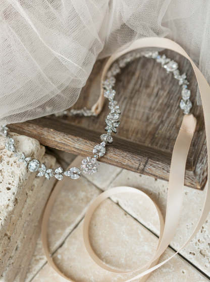 Fleur Crystal Headpiece with Ribbon Tie | Mix Mix Style [Hot Seller]-Mix MIx Style