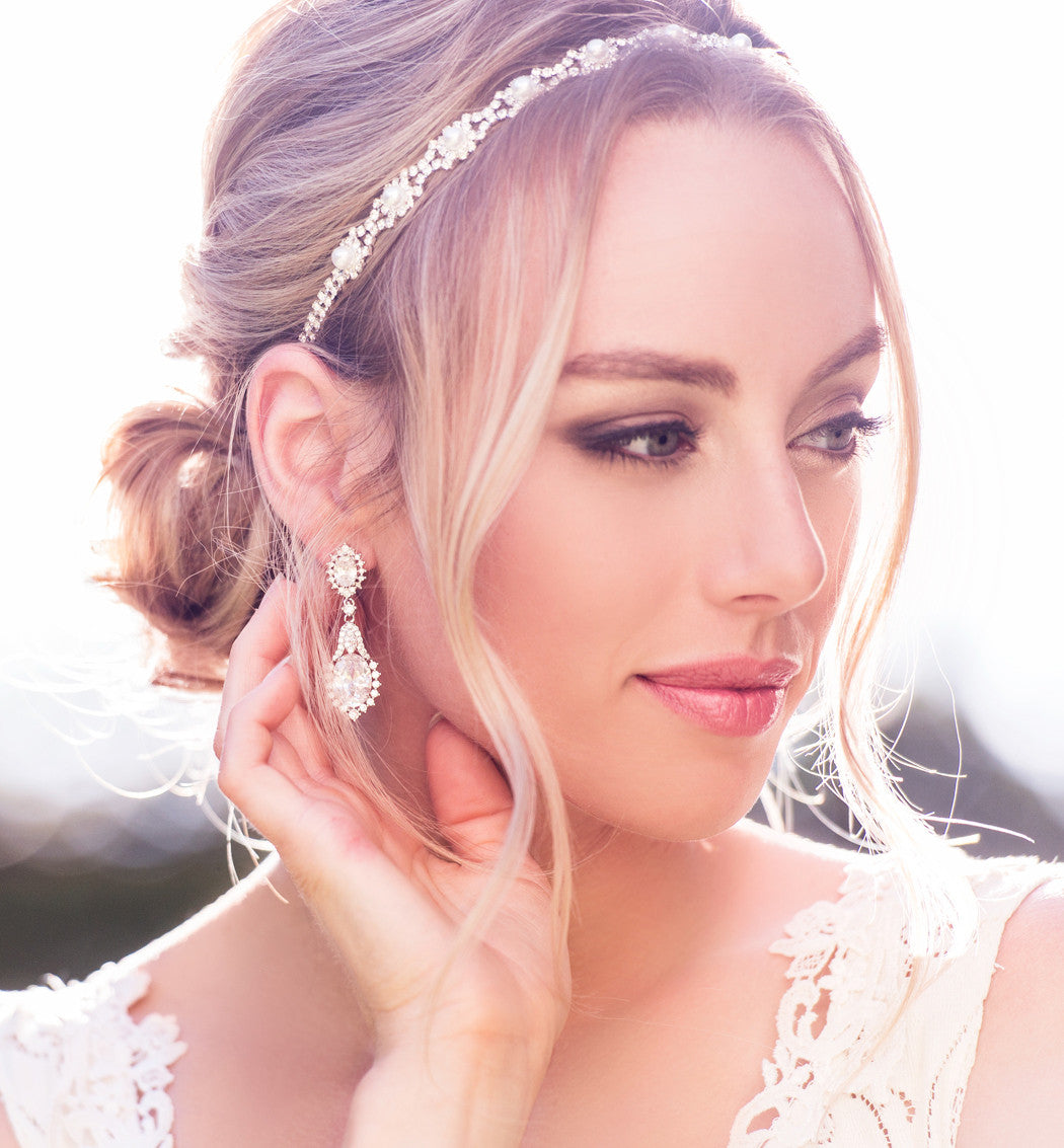 Pearl & Crystal 18K White Gold Headband | Mix Mix Style [Hot Seller]-Mix MIx Style