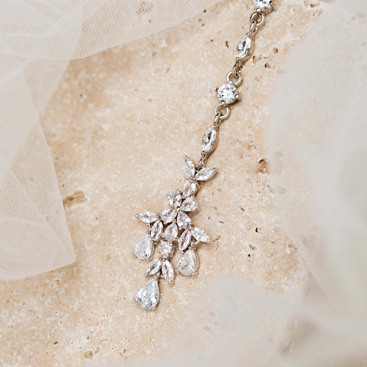 Marquise Maang 18K White Gold Tikka | Mix Mix Style [Hot Seller]-Mix MIx Style