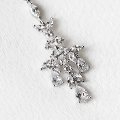 Marquise Maang 18K White Gold Tikka | Mix Mix Style [Hot Seller]-Mix MIx Style