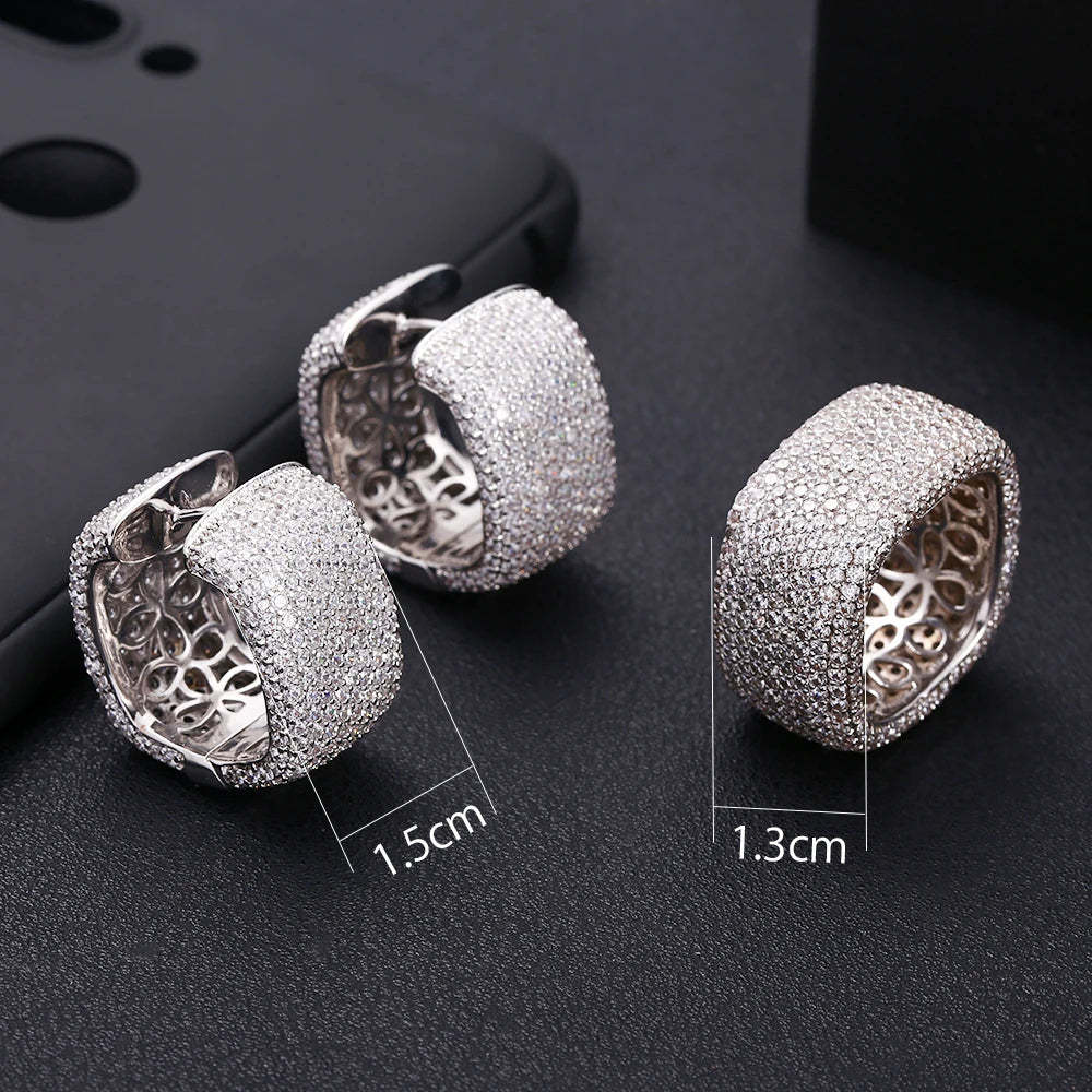Janeklly Hợp Thời Trang Hình Học Vuông Aros Đôi Khuyên Tai Vòng Cho Nữ Phụ Kiện Đá Cubic Zirconia Bông Tai Trang Sức Pendientes Mujer Moda-Mix MIx Style