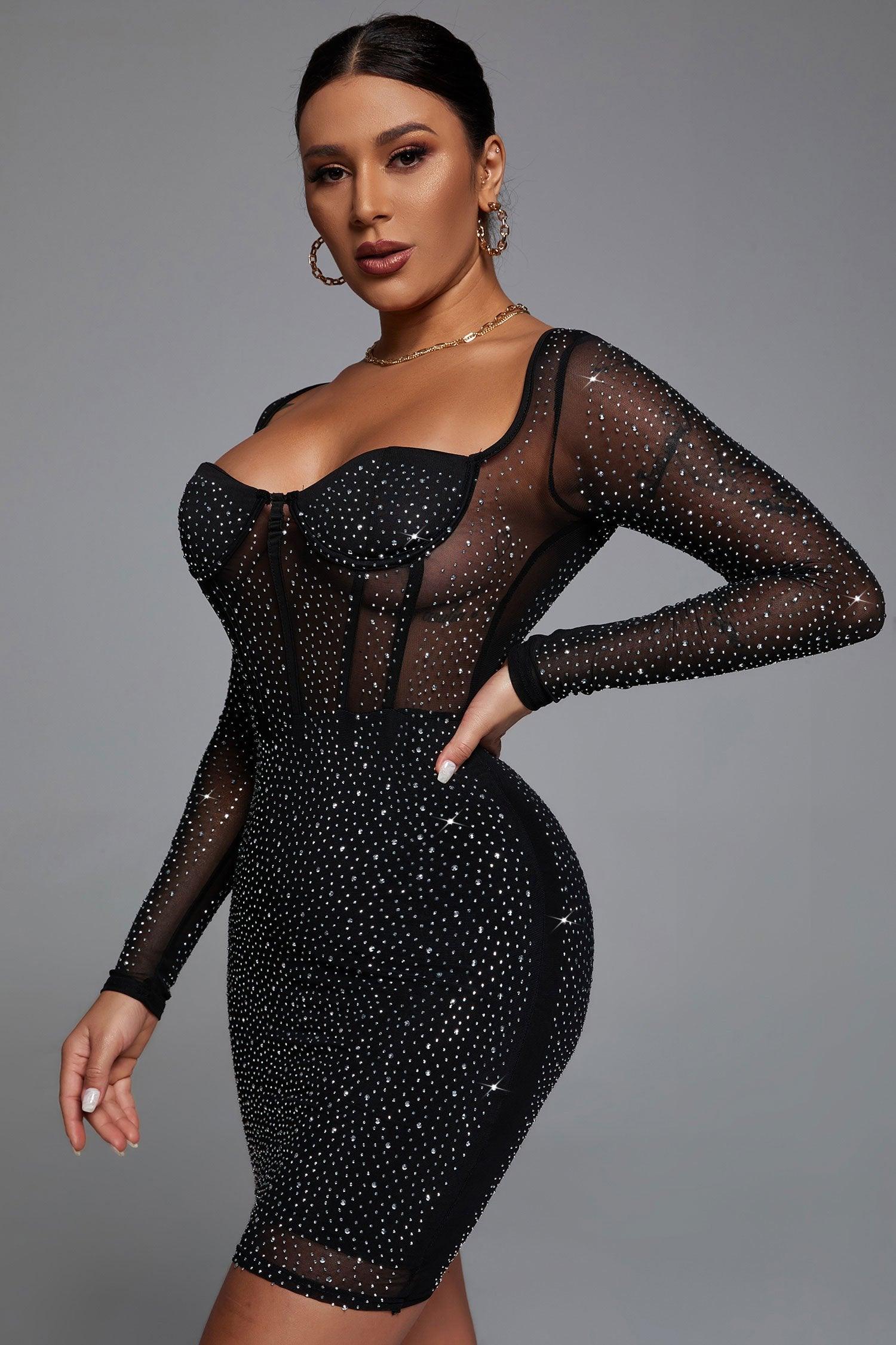 Hatty Corset Bodycon Dress - Black | Mix Mix Style [Hot Seller]