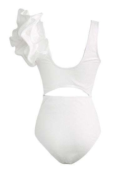 White Ruffle Cutout One Piece Swimsuit | Mix Mix Style-Mix MIx Style