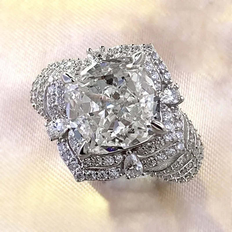 Hollow 10mm Moissanite Diamond Ring 100% Real 925 Sterling Silver Party Wedding Band Rings for Women Men Engagement Jewelry-Mix MIx Style