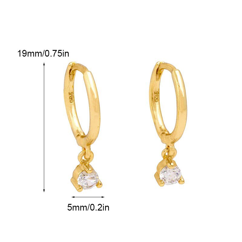 Small Hoop 18k Gold Plated Moissanite Diamonds Pendant Earrings | Mix Mix Style [Hot Seller]-Mix MIx Style