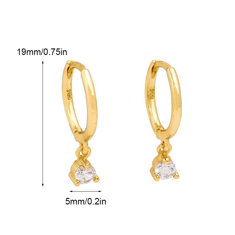 Small Hoop 18k Gold Plated Moissanite Diamonds Pendant Earrings | Mix Mix Style [Hot Seller]-Mix MIx Style