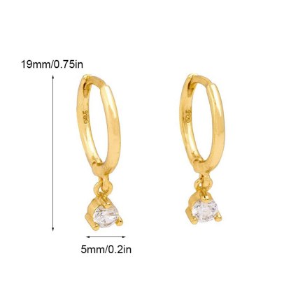 Small Hoop 18k Gold Plated Moissanite Diamonds Pendant Earrings | Mix Mix Style [Hot Seller]-Mix MIx Style