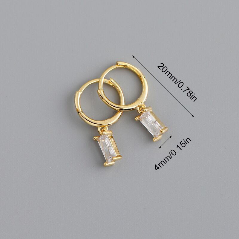 Small Hoop 18k Gold Plated Moissanite Diamonds Pendant Earrings | Mix Mix Style [Hot Seller]-Mix MIx Style