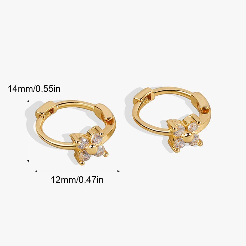 Small Hoop 18k Gold Plated Moissanite Diamonds Pendant Earrings | Mix Mix Style [Hot Seller]-Mix MIx Style