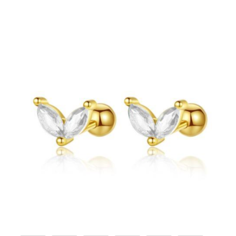 Small Hoop 18k Gold Plated Moissanite Diamonds Pendant Earrings | Mix Mix Style [Hot Seller]-Mix MIx Style
