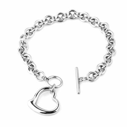 Vintage Toggle Clasp Heart Bracelet & Necklace Jewelry Set | Mix MixStyle-Mix MIx Style