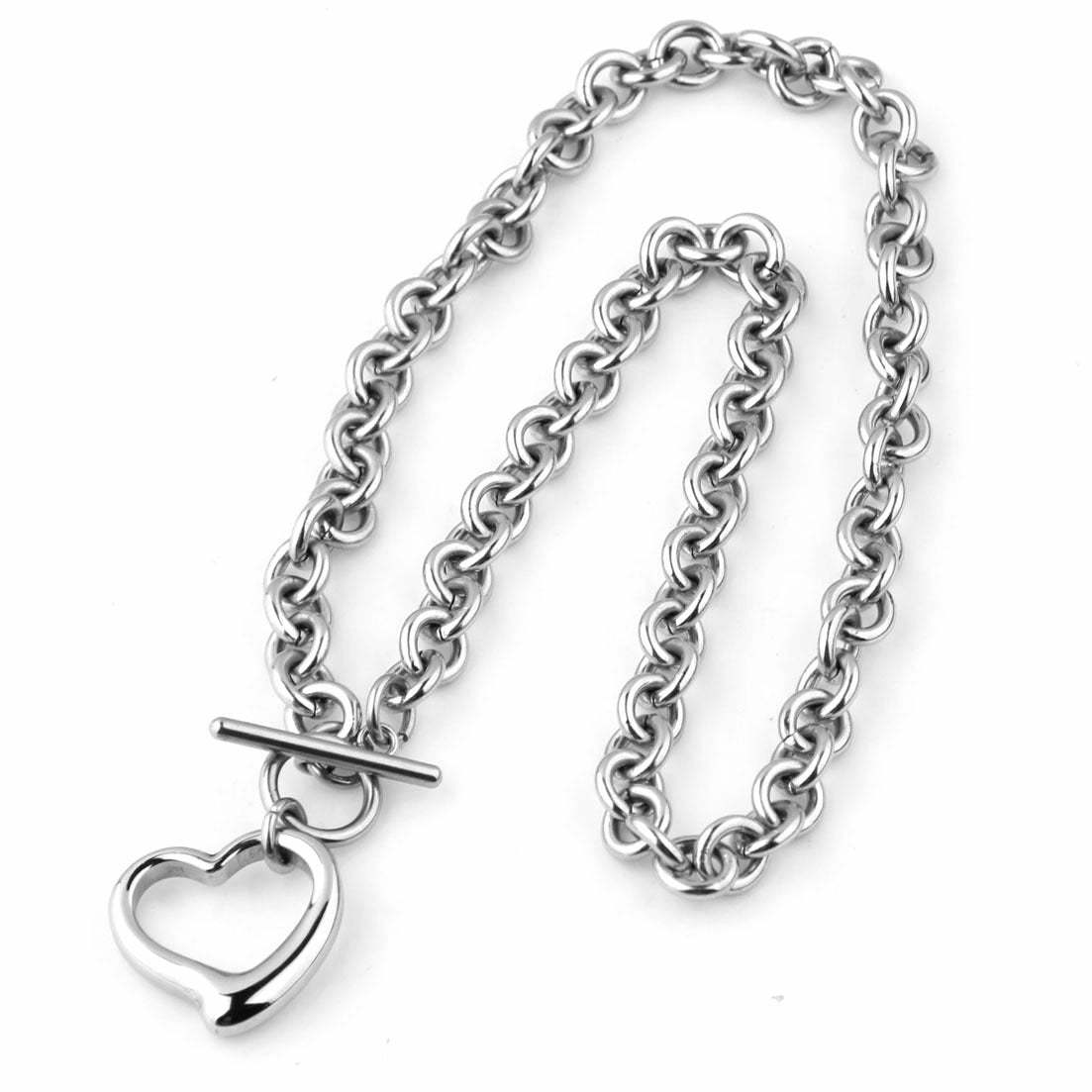 Vintage Toggle Clasp Heart Bracelet & Necklace Jewelry Set | Mix MixStyle-Mix MIx Style