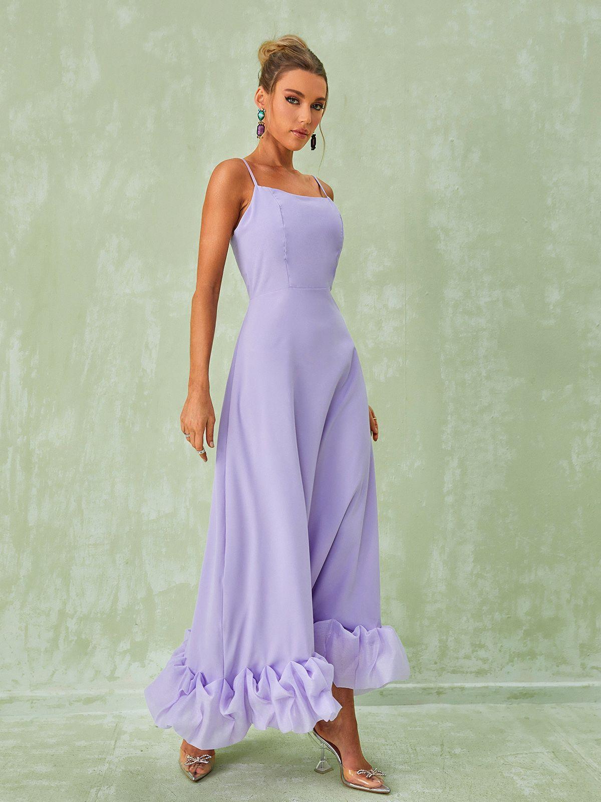 Ilsa Spaghetti Maxi Dress In Violet-Mix MIx Style