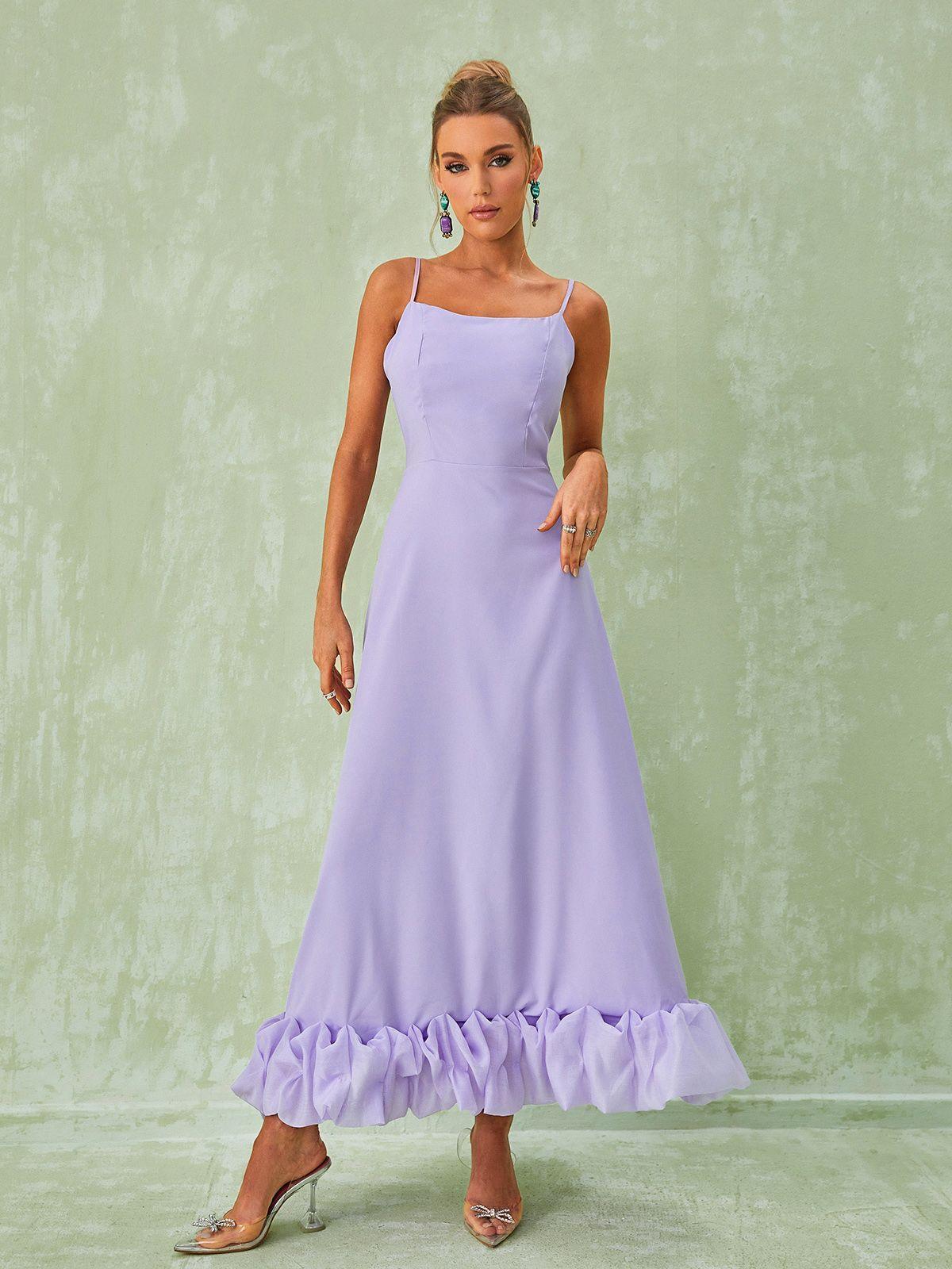 Ilsa Spaghetti Maxi Dress In Violet-Mix MIx Style