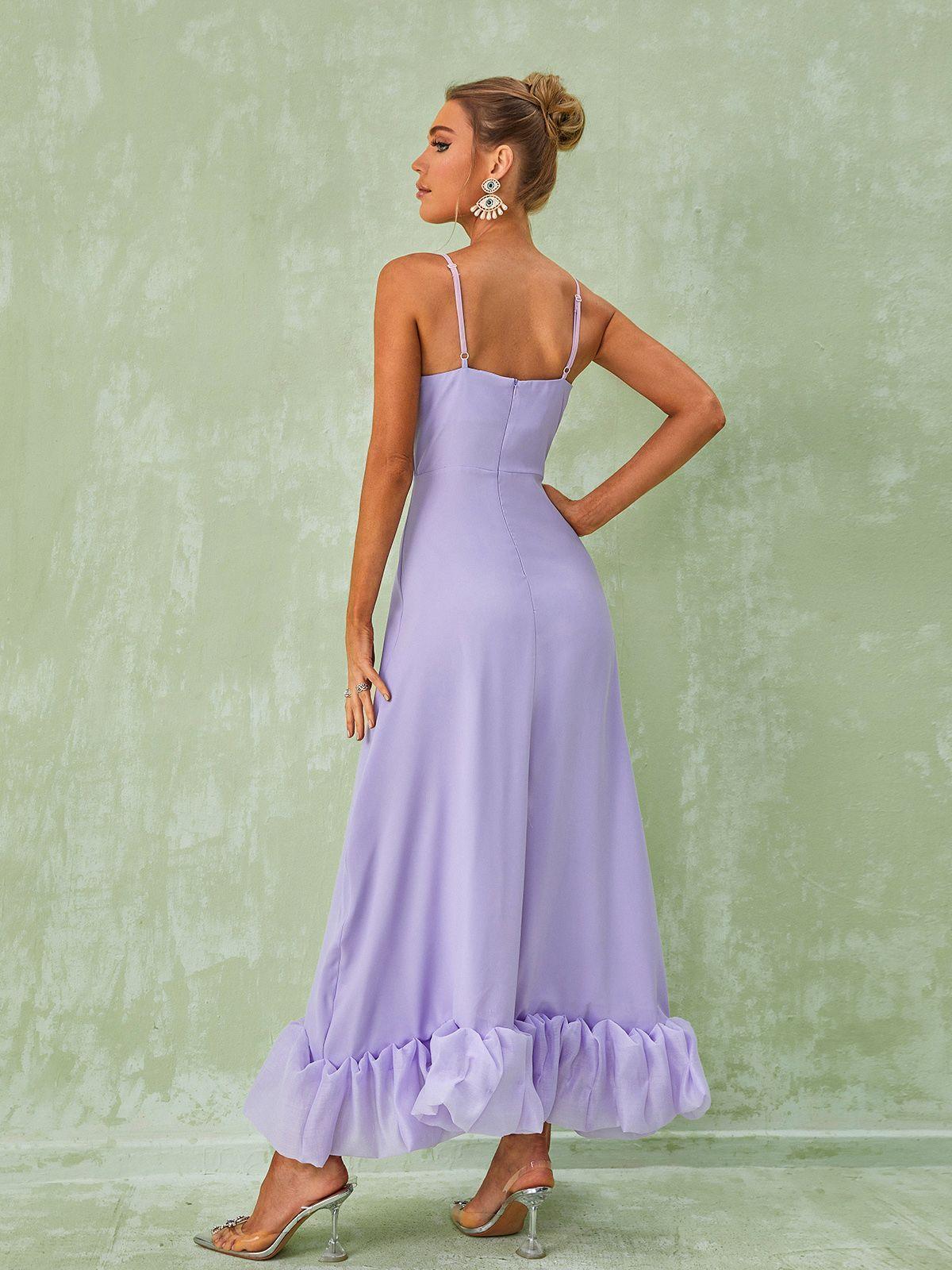 Ilsa Spaghetti Maxi Dress In Violet-Mix MIx Style