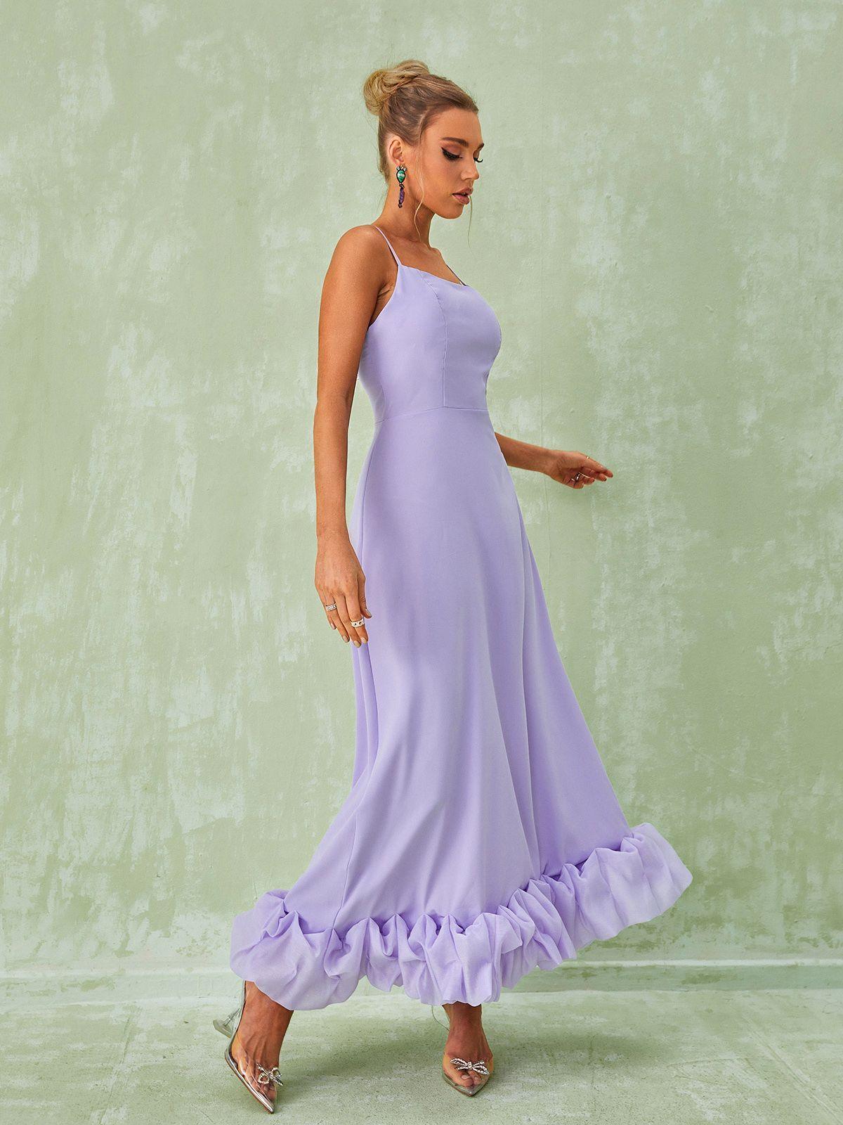 Ilsa Spaghetti Maxi Dress In Violet-Mix MIx Style