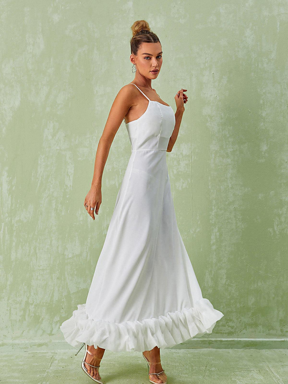 Ilsa Spaghetti Maxi Dress In White-Mix MIx Style