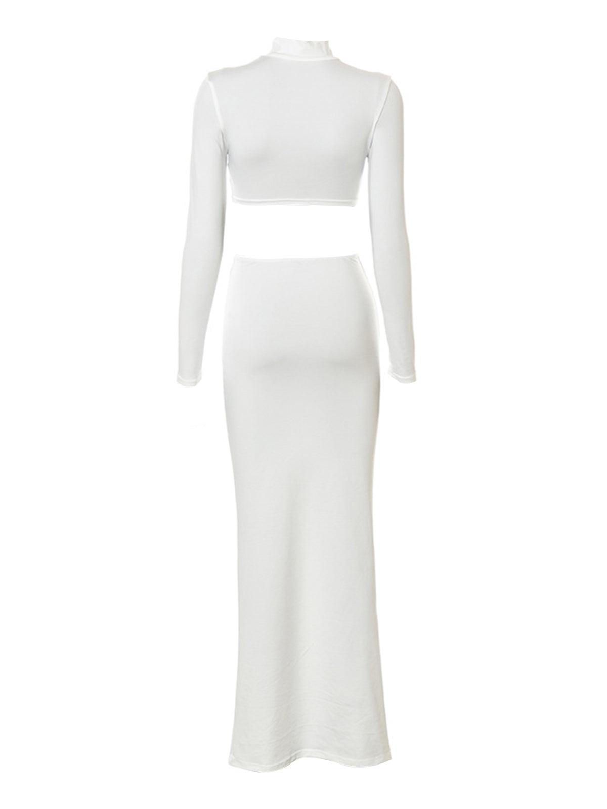 Imani Long Sleeve Ruched Skirt Set-Mix MIx Style